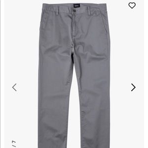 NWT RVCA mens weekend stretch pants size 34x32 in smoke grey